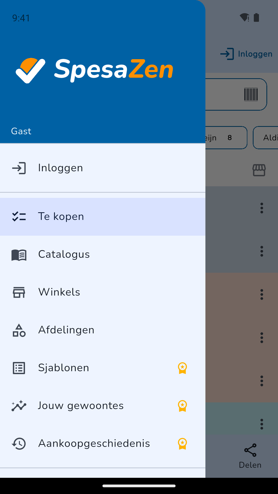 Menu laterale
